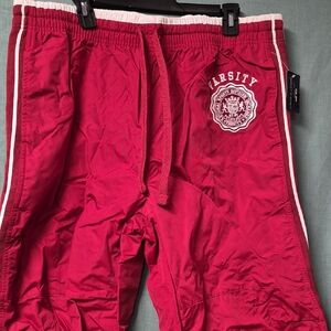 Mens L Varsity Red Track Pants By Baileys Point 100% Polyester